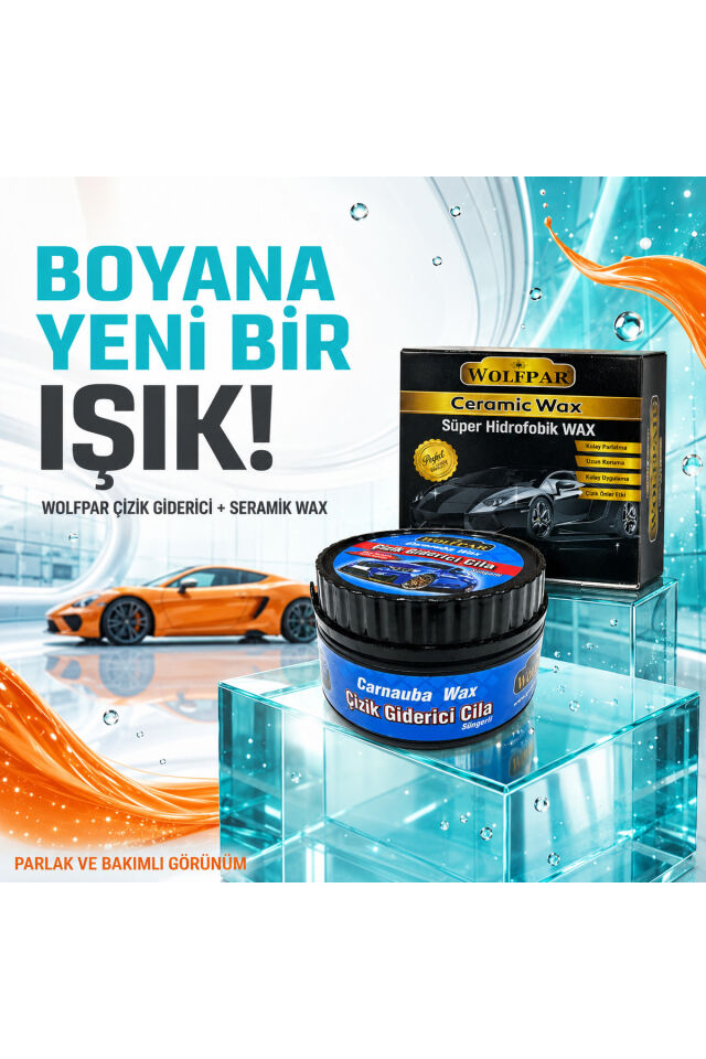 Çizik Giderici Cila ve Seramik Wax Seti – Carnauba Wax Süngerli Boya Parlatıcı & Süper Hidrofobik Koruma