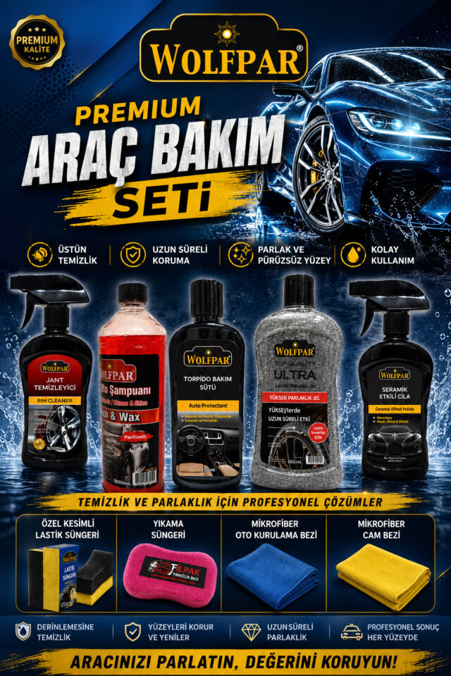 Premium Araç Bakım Seti – Komple Araç Temizlik ve Koruma Paketi