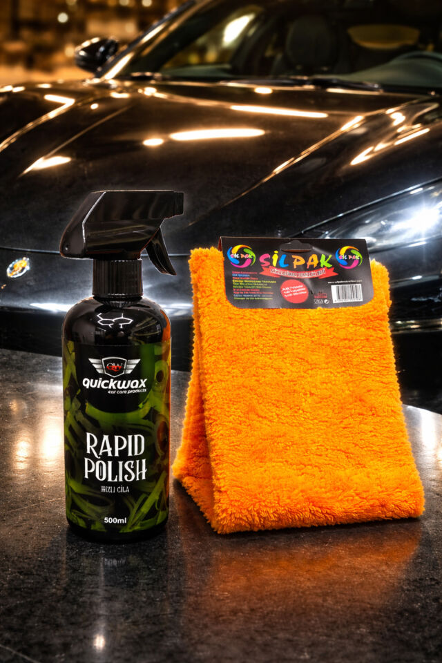 SERAMİK KATKILI ULTRA PARLAKLIK HIZLI CİLA(RAPID POLISH) 500ML VE ÇİFT TARAFLI CİLA BEZİ