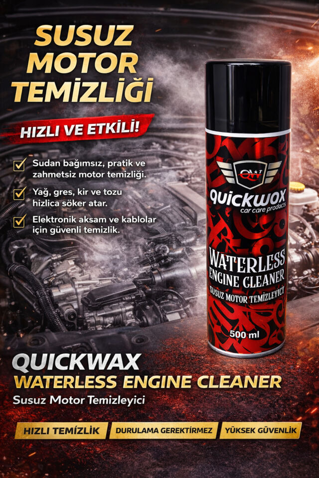 SUSUZ MOTOR TEMİZLEYİCİ(MİKROFİBER ZOR KİR BEZİ HEDİYELİ)