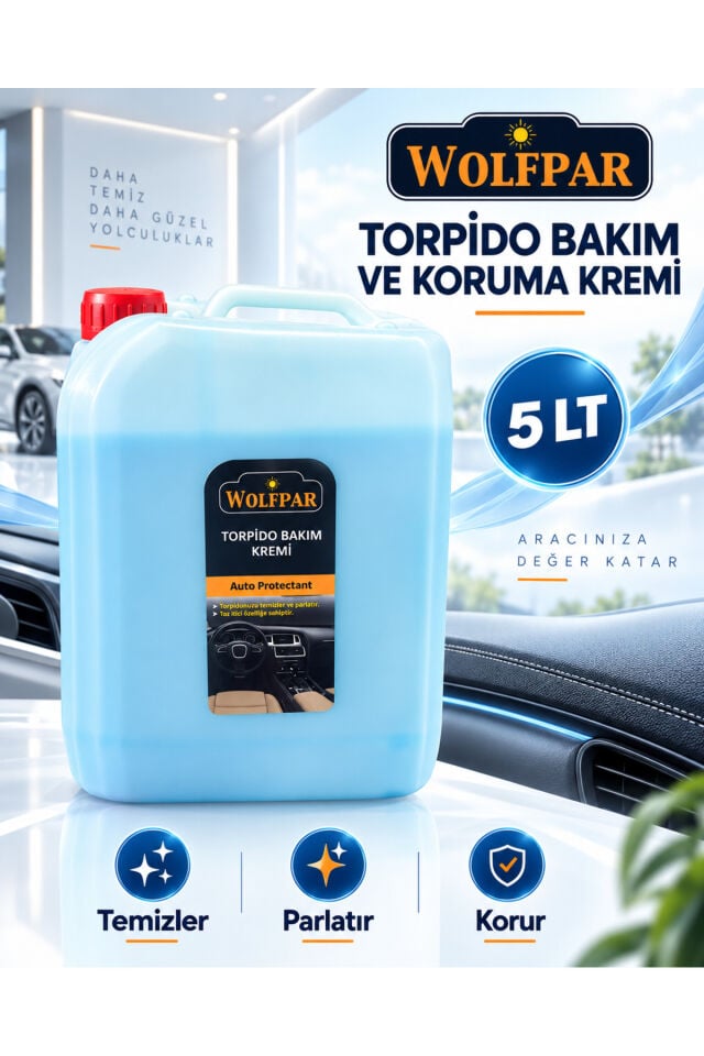 Torpido Bakım ve Koruma Kremi 5 LT – Plastik ve Vinil Yüzey Temizleyici, Parlatıcı