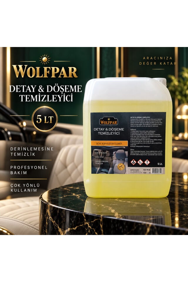 Detay & Döşeme Temizleyici 5 LT – Araç Koltuğu, Kumaş ve İç Mekân Temizleme Ürünü
